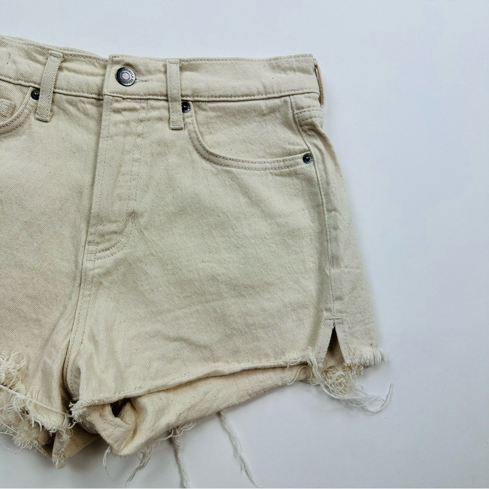 Veronica Beard Timmy Shorts High Rise Ecru Cut Off Denim Shorts Size 26 - Picture 4 of 11